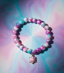Marble Glass Beaded Color Spots Charm Bracelet