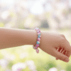 Marble Glass Beaded Color Spots Charm Bracelet