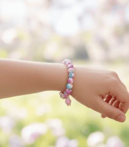 Marble Glass Beaded Color Spots Charm Bracelet