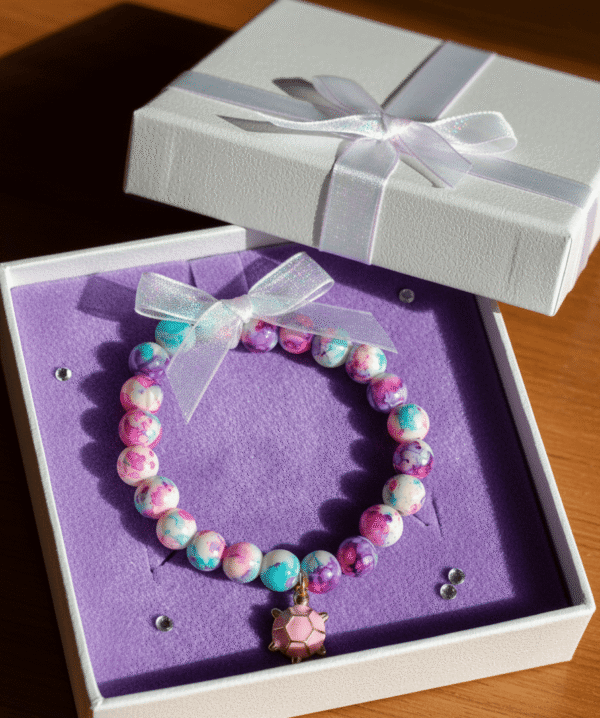 Marble Glass Beaded Color Spots Charm Bracelet
