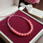 Pink beaded mala shobhakart