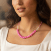 Pink beaded mala shobhakart