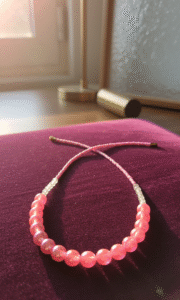 Pink beaded mala shobhakart