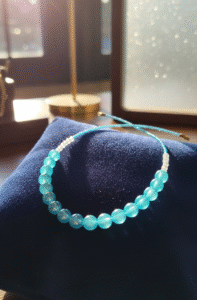 sky blue beaded mala shobhakart