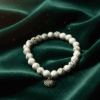 marble glass beaded white bracelet shobhakart