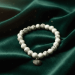 marble glass beaded white bracelet shobhakart