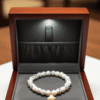marble glass beaded white bracelet shobhakart