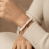 marble glass beaded white bracelet shobhakart